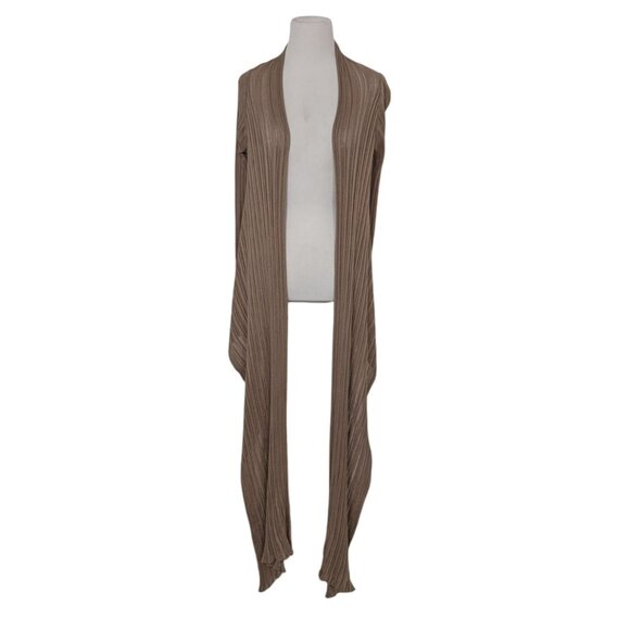 John P Greece Cardigan Womens Size Medium Brown Neutral Tie Front Shawl Shrug - Picture 1 of 11